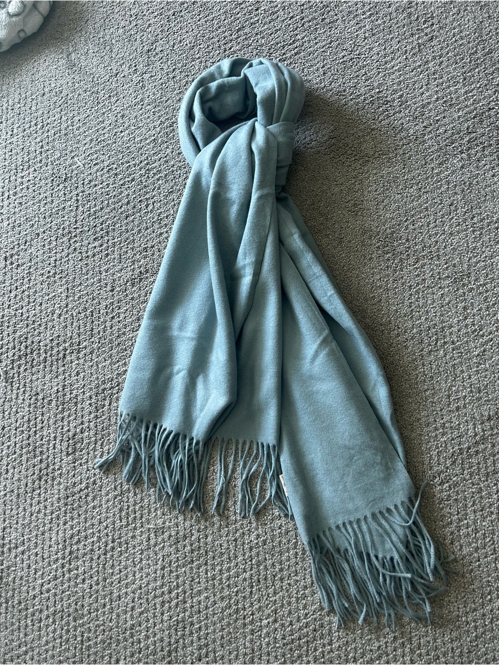 Light Blue Fringe Scarf for Women
